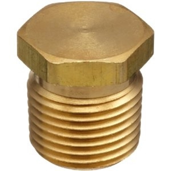 Picture of 1/8" NPT Hex Head Brass Plug 