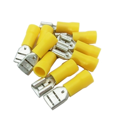 Picture of Connector, Female, 12-10 AWG, Tab .032"x.250", Yellow, Qty 10 