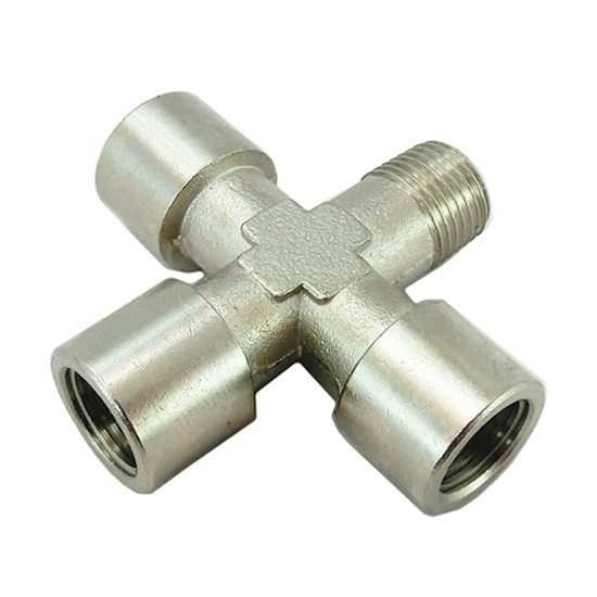 Picture of Fitting, Cross, Brass, 1/8" NPT, 3 F, 1 M 