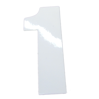 Picture of Vinyl Stick-on Number, White, 4in tall, Qty 4 - "1"