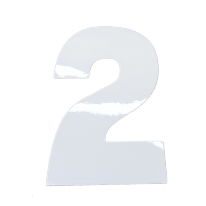 Picture of Vinyl Stick-on Number, White, 4 inch tall, Qty 4 -  "2"