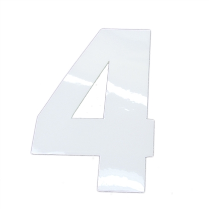 Picture of Vinyl Stick-on Number, White, 4 inch tall, Qty 4 - "4"