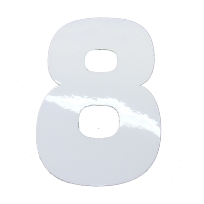 Picture of Vinyl Stick-on Number, White, 4 inch tall, Qty 4 -  "8"