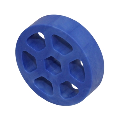 Picture of 2" Compliant Wheel, 1/2 inch Hex, 50 Durometer Blue