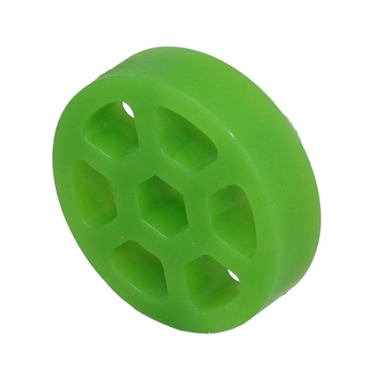 Picture of 2" Compliant Wheel, 1/2 inch Hex, 35 Durometer Green