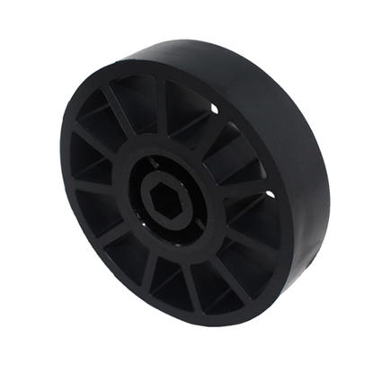 Photo de 4" Compliant Wheel, 1/2" Hex Bore, 60A Durometer, Black