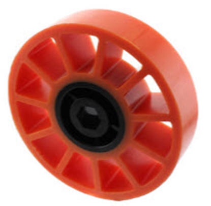 Picture of 4" Compliant Wheel, 1/2" Hex Bore, 40A Durometer, Orange