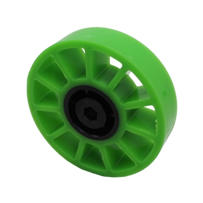 Picture of 4" Compliant Wheel, 3/8" Hex Bore, 35A Durometer, Green