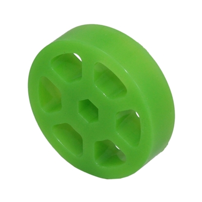 Picture of 2" Compliant Wheel, 3/8 inch Hex, 35 Durometer Green