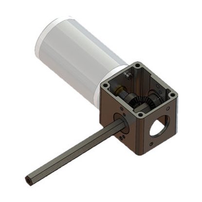Picture of 1:1 LJ Bevel Box with 0.5"Hex Output Shaft and CIM Mounting