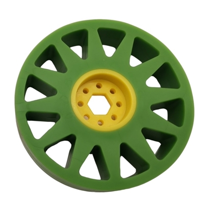 Photo de 100mm Flex Wheel - 35A - 25mm wide - 1/2" Inner Hex - Green