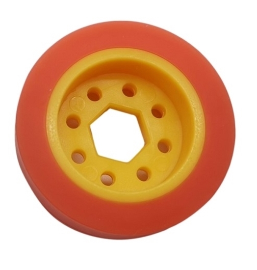 Picture of 50mm Drive Wheel - 40A - 25mm wide - 1/2" Inner Hex - Orange