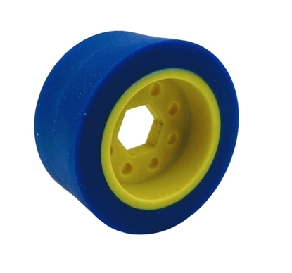 Picture of 50mm Drive Wheel - 50A - 25mm wide - 1/2" Inner Hex - Blue