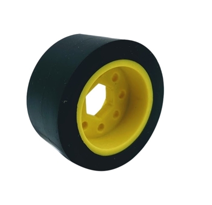 Picture of 50mm Drive Wheel - 60A - 25mm wide - 1/2" Inner Hex - Black