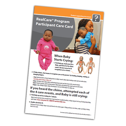 Picture of RealCare Baby Participant Care Card Set of 25