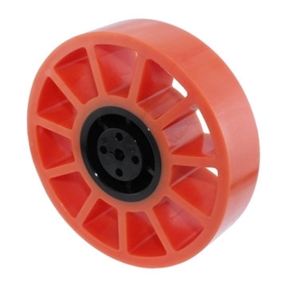 Photo de 4" Compliant Wheel, 5mm Hex Bore, 40A Durometer, Orange