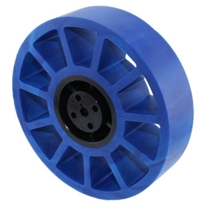 Picture of 4" Compliant Wheel, 5mm Hex Bore, 50A Durometer, Blue