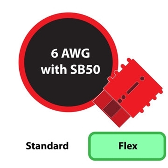 Picture of Power Cable, offset Black/Red, 6 AWG Flex EPDM Jacket With SB50 2) Overall Length Of Cable: 22 in. .