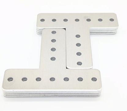 Picture of QTY 8 - Aluminum T Gussets - 5mm Hole Size