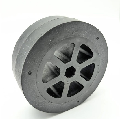 Picture of 4" Solid Urethane Wheel 1/2" Hex Bore - 45A Durometer