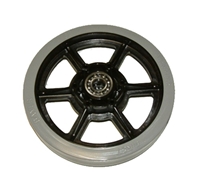 Photo de 6" Rubber Treaded Wheel w/ 1/2" Bearings 