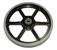 Photo de 8" Rubber Treaded Wheel w/ 1/2" Bearings 