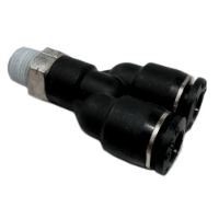 Picture of Fitting, pneumatic, Y, 1/4 press-in (two), 1/8" NPT (one) 