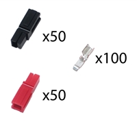 Photo de Powerpole Kit 50 Red and Black Housings 100 Contacts