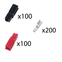 Picture of Powerpole Kit 100 Red and Black Housings 200 Contacts