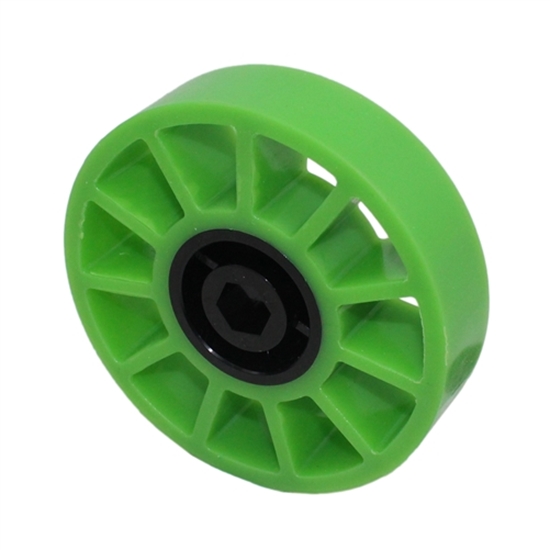 Photo de 4" Compliant Wheel, 1/2" Hex Bore, 35A Durometer, Green