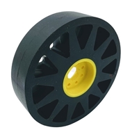Photo de 100mm Flex Wheel - 60A - 25mm wide - 1/2" Inner Hex - Black