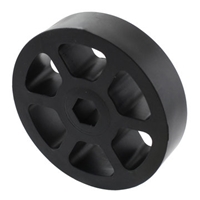 Picture of 2" Compliant Wheel, 3/8 inch Hex, 50 Durometer Black