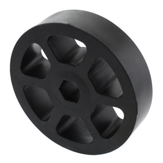 Picture of 2" Compliant Wheel, 3/8 inch Hex, 50 Durometer Black