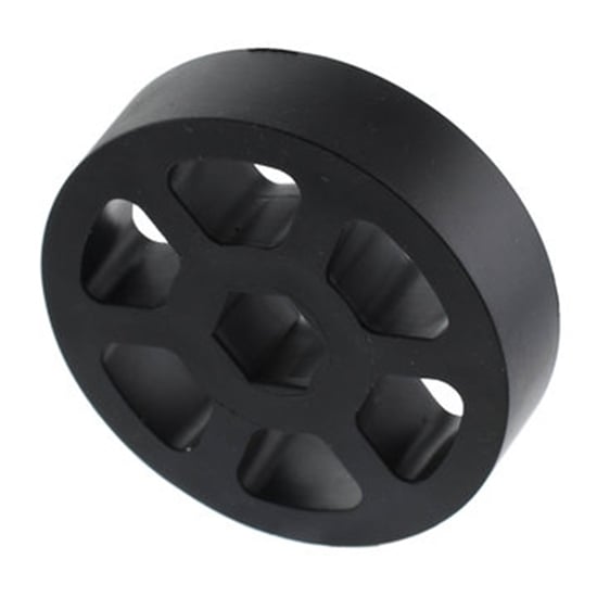 Picture of 2" Compliant Wheel, 1/2 inch Hex, 60 Durometer Black