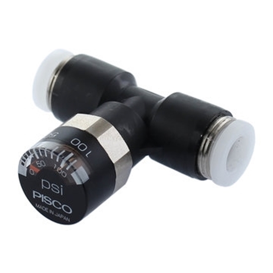 Photo de Inline Pressure Gauge with 1/4 in. Press-in Tube Fittings