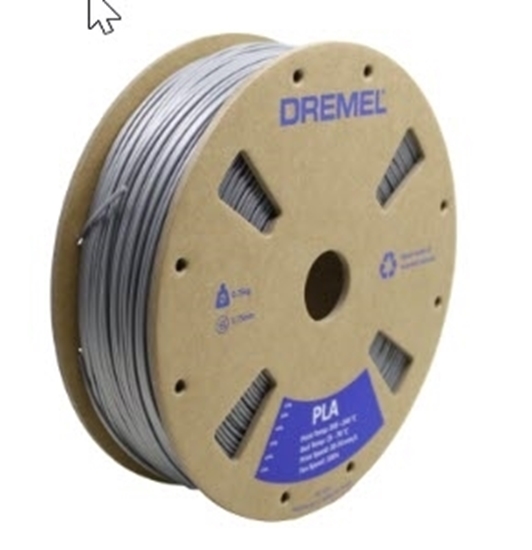 Picture of 3D PLA Filament Spool, 1.75mm Diameter, Gray  0.75kg