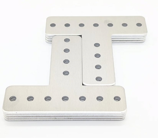 Picture of QTY 8 - Aluminum T Gussets - 5mm Hole Size