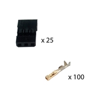 Picture of PWM Female Connectors (25 Housings, 100 Pins)