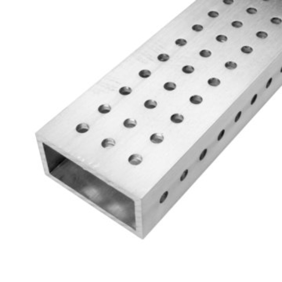 Picture of Pre-Drilled Box Tube Extrusion, 2 in. x 1 in. Profile, 1/8 in. Wall Thickness