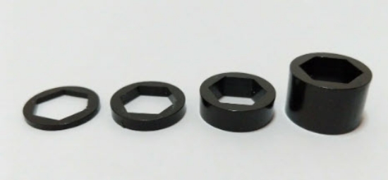 Photo de QTY 50 - Thrifty 1/2" Hex Spacers, 1/8 Inch Thick